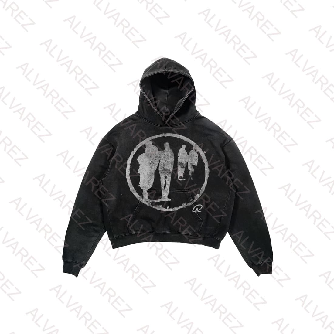 The black hoodie with the circle print