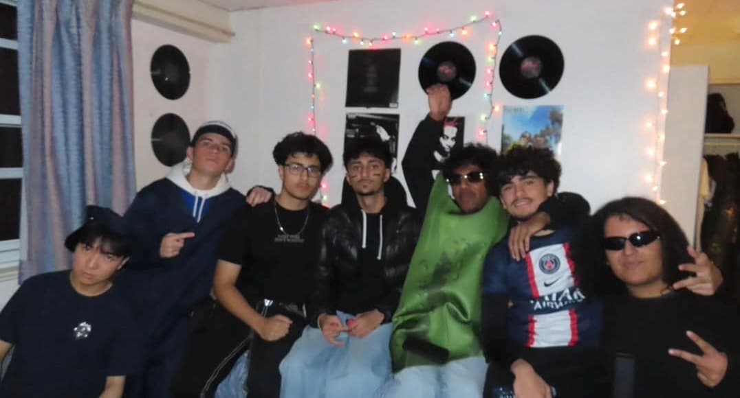 Lucas with a group of friends